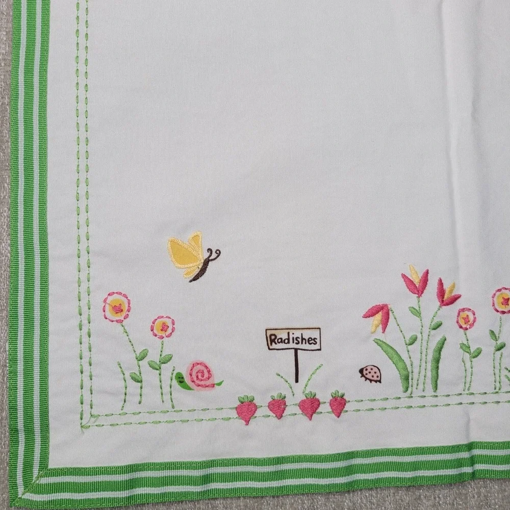 Williams Sonoma 2 Easter Garden Napkins & 1 Placemat Carrot‎ Bunny Embroidered